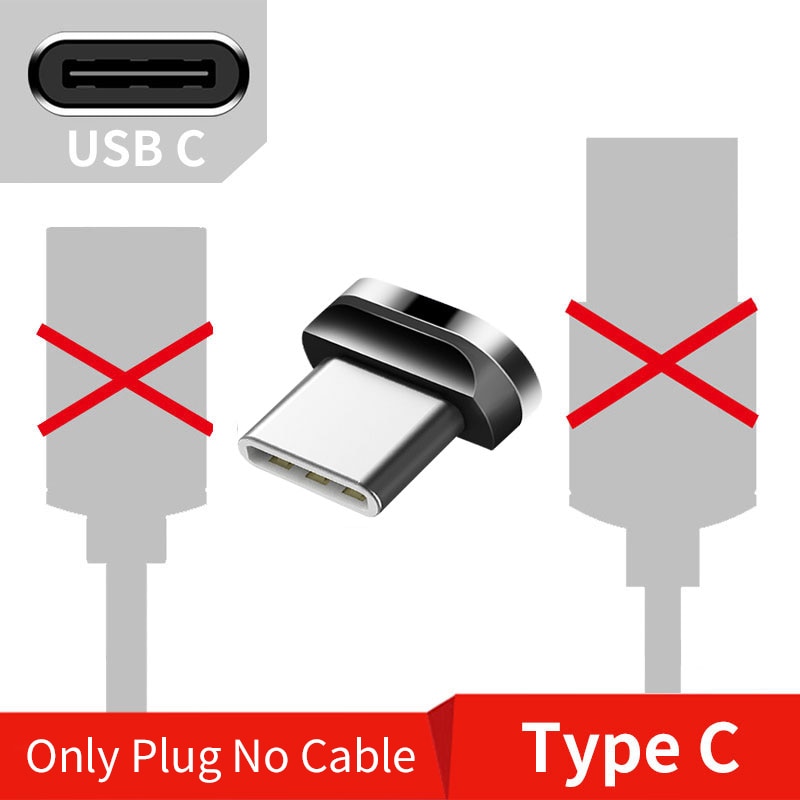 Magnetic nylon charging cable set with swappable connector tips phone charging example