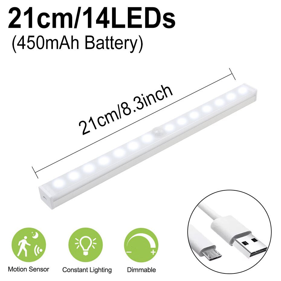 PIR motion sensor LED cabinet light stick-on under cabinet night light packaging or kit view