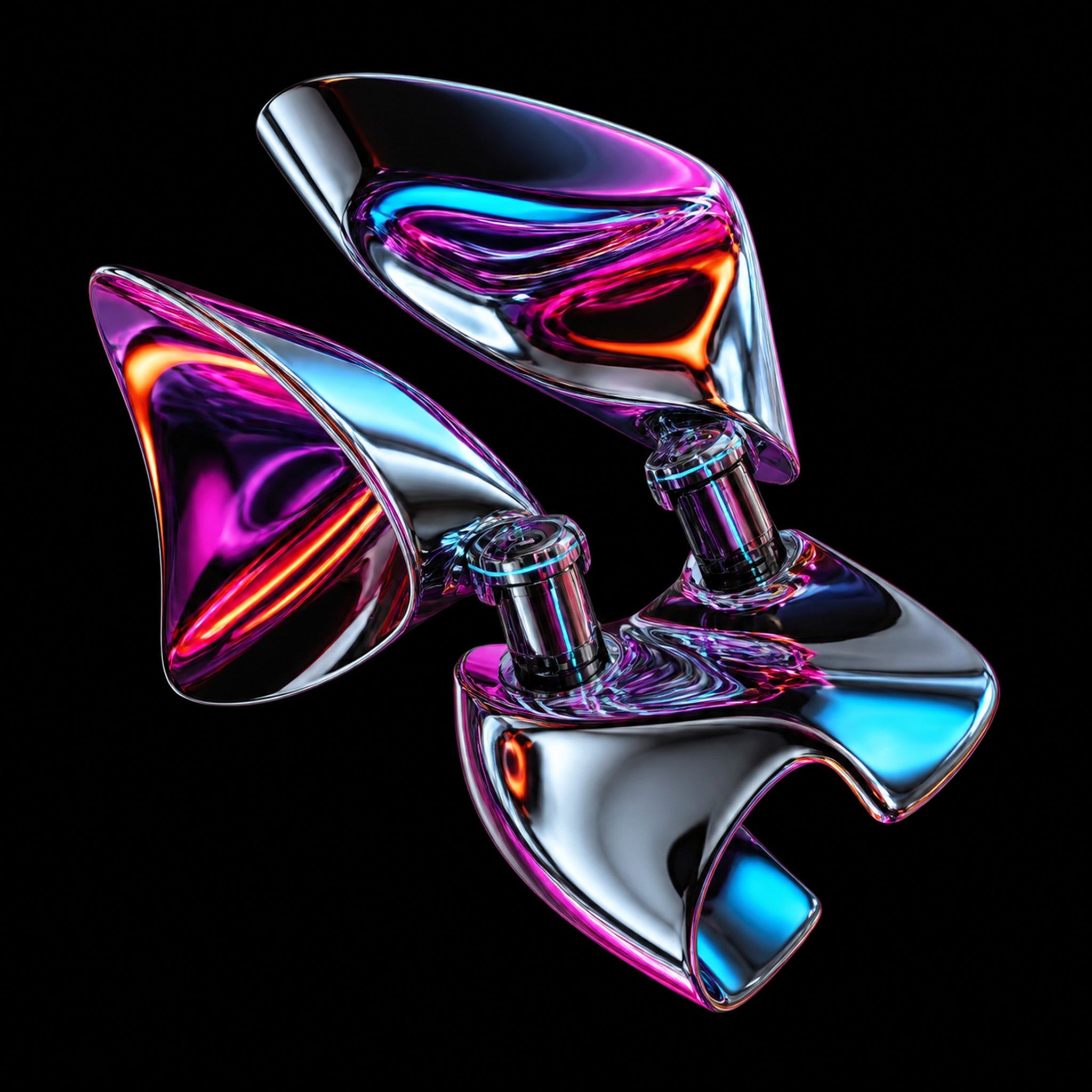 Close-up of the original TrendTap artwork Chrome Hinge Bloom
