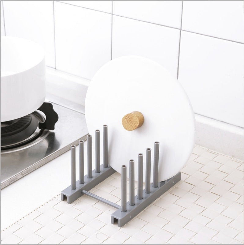 Kitchen Plate and Lid Organizer Rack