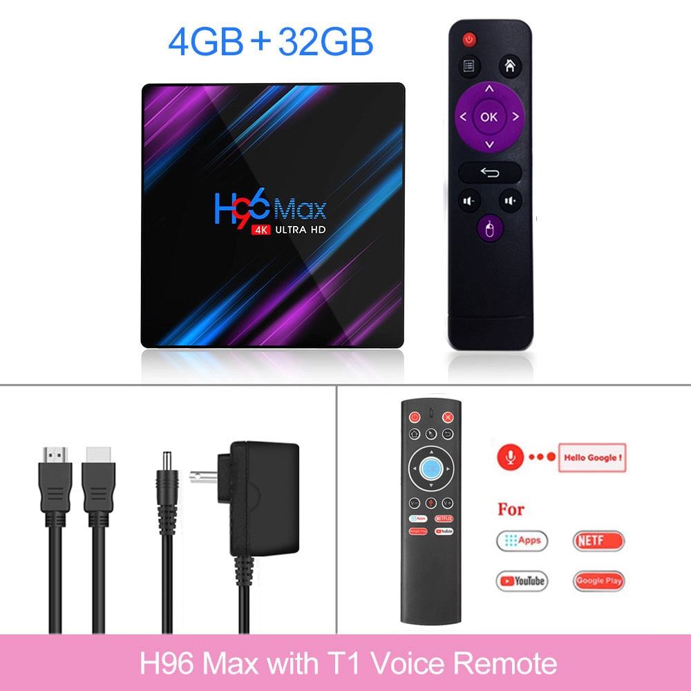 4K smart TV streaming box Android media player with HDMI WiFi and remote back view