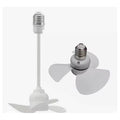 E27 screw base mini ceiling fan with compact fan head and extension option