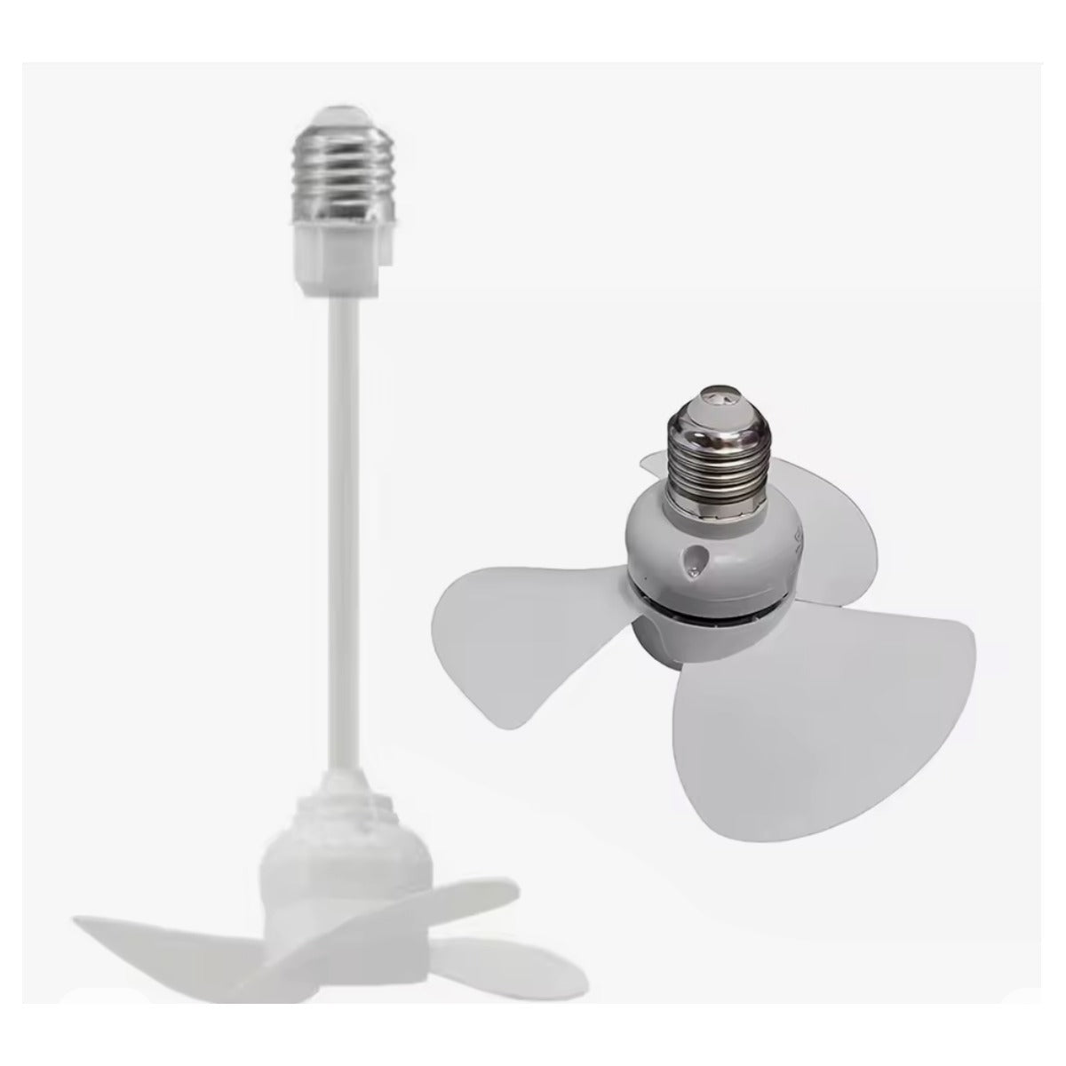 E27 screw base mini ceiling fan with compact fan head and extension option