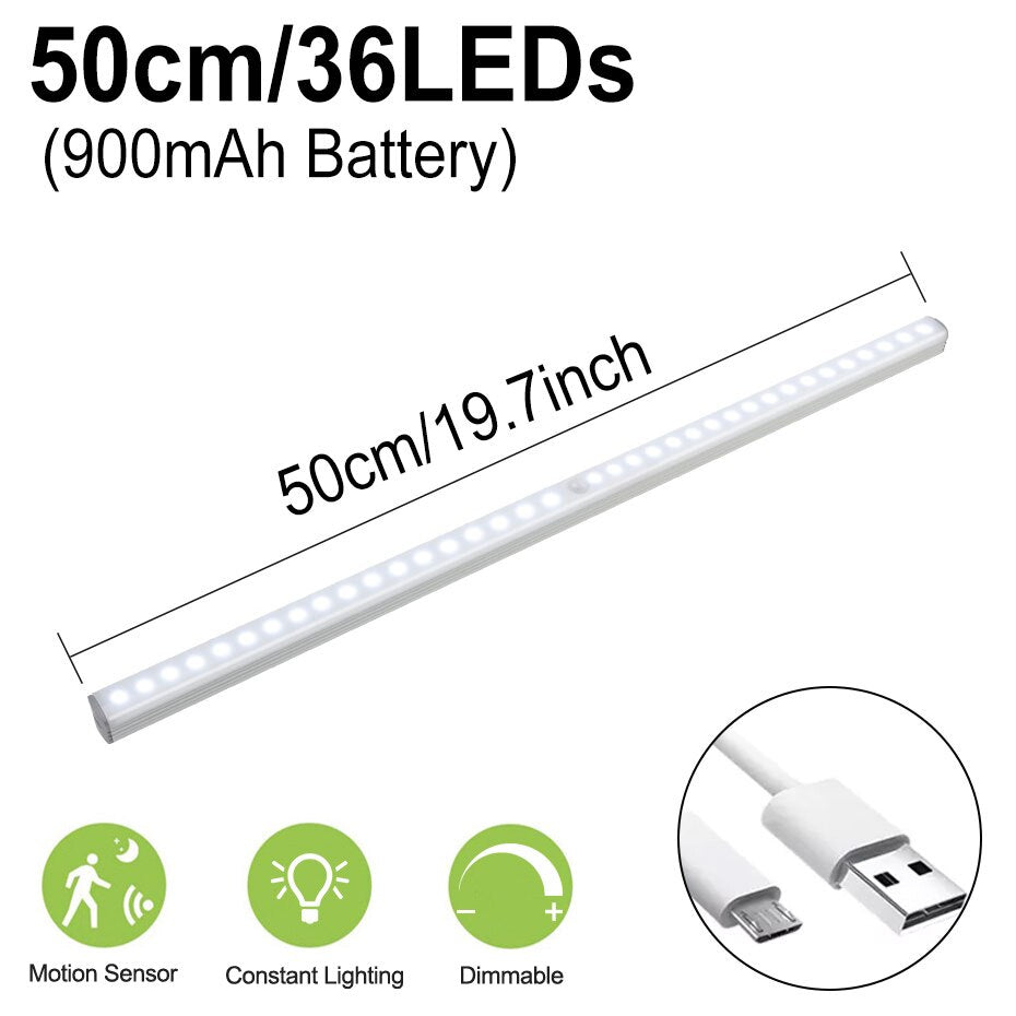 PIR motion sensor LED cabinet light stick-on under cabinet night light setup view