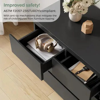 Contemporary dresser in a bedroom setting