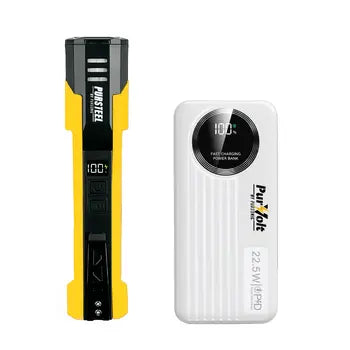 Emergency flashlight and 10,000mAh power bank bundle