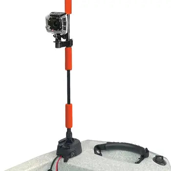 Threaded powered connector on kayak safety light