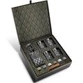 Whiskey decanter gift set with glasses and chilling stones
