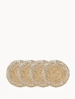 Set of four handwoven Agora drink coasters