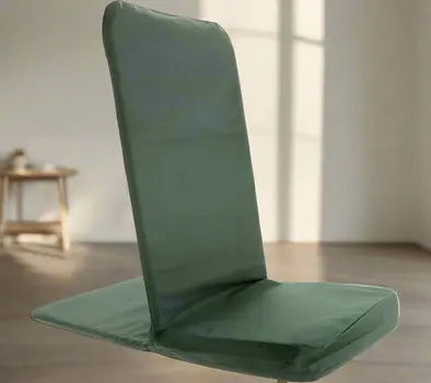 Portable folding meditation floor chair in forest green