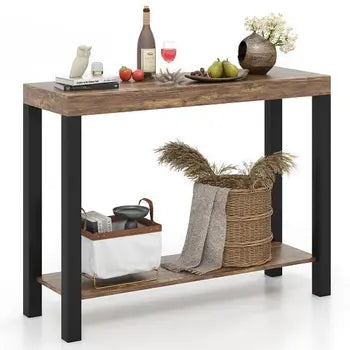 Rustic bar table dimensions and shelves