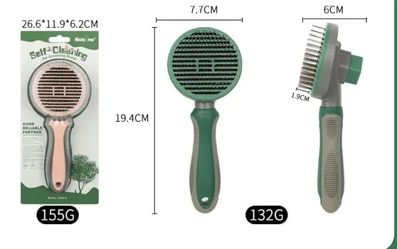 Pet grooming comb hair-release mechanism