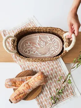 Oval bread warmer basket used for serving bread