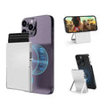 Magnetic RFID-blocking phone wallet with adjustable stand