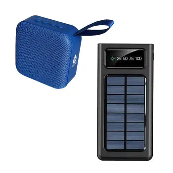 Solar power bank and wireless speaker bundle