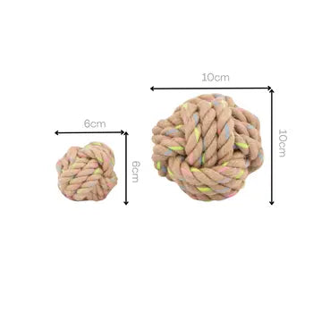 Hemp dog rope ball color options