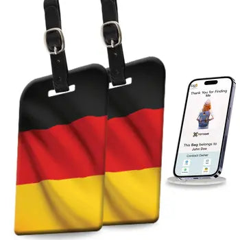 Germany flag QR luggage security tag two-pack