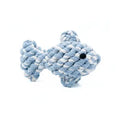 Blue handcrafted fish-shaped cotton rope dog toy