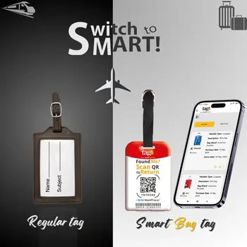 Turkey flag smart bag tag attached to luggage