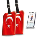 Turkey flag QR luggage security tag two-pack
