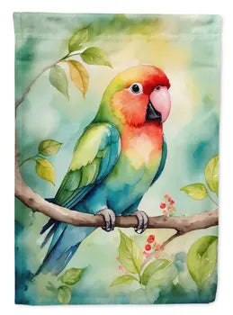 Colorful lovebird double-sided garden flag