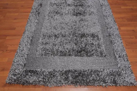 Silver-gray handmade rug detail