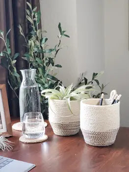 Amari basket set styling example with decorative vessels