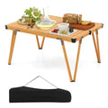 Brown folding camping table with waterproof desktop