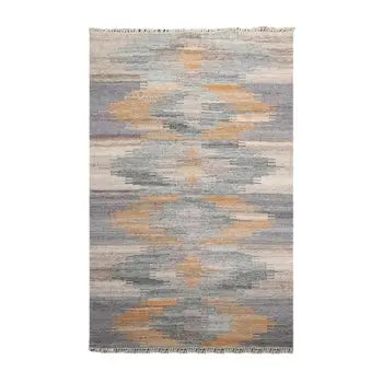 Five-by-eight recycled PET handwoven kilim rug