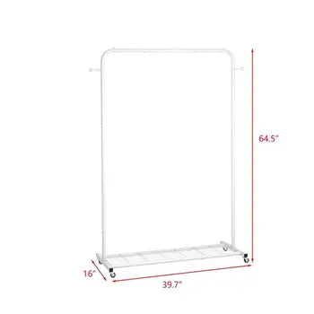 Garment rack dimensions and rolling wheel design