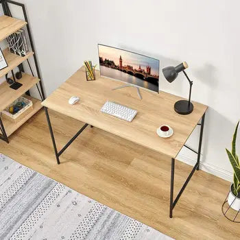 Oak and black office desk dimensions