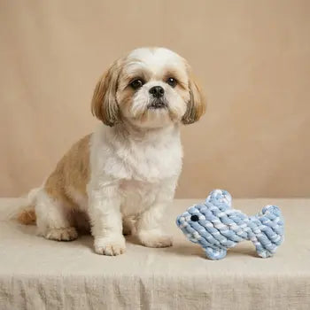 Handcrafted cotton rope fish toy product view