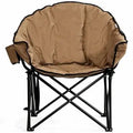 Gray padded folding moon camping chair