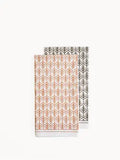 Natural cotton tea towel with brown tree screen print