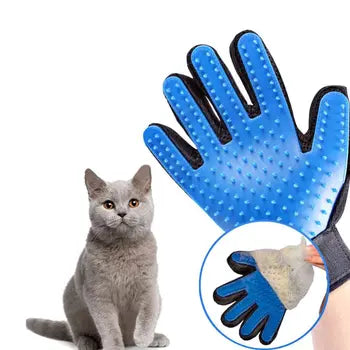 Pet grooming and hair-removal glove