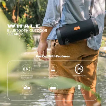 Portable outdoor speaker with nylon carry strap
