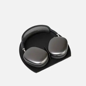 Black full-grain leather rest station for AirPods Max