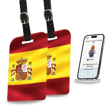 Spain flag QR luggage security tag two-pack