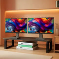 Wood and steel dual monitor stand riser