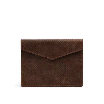 Geometric full-grain leather iPad sleeve