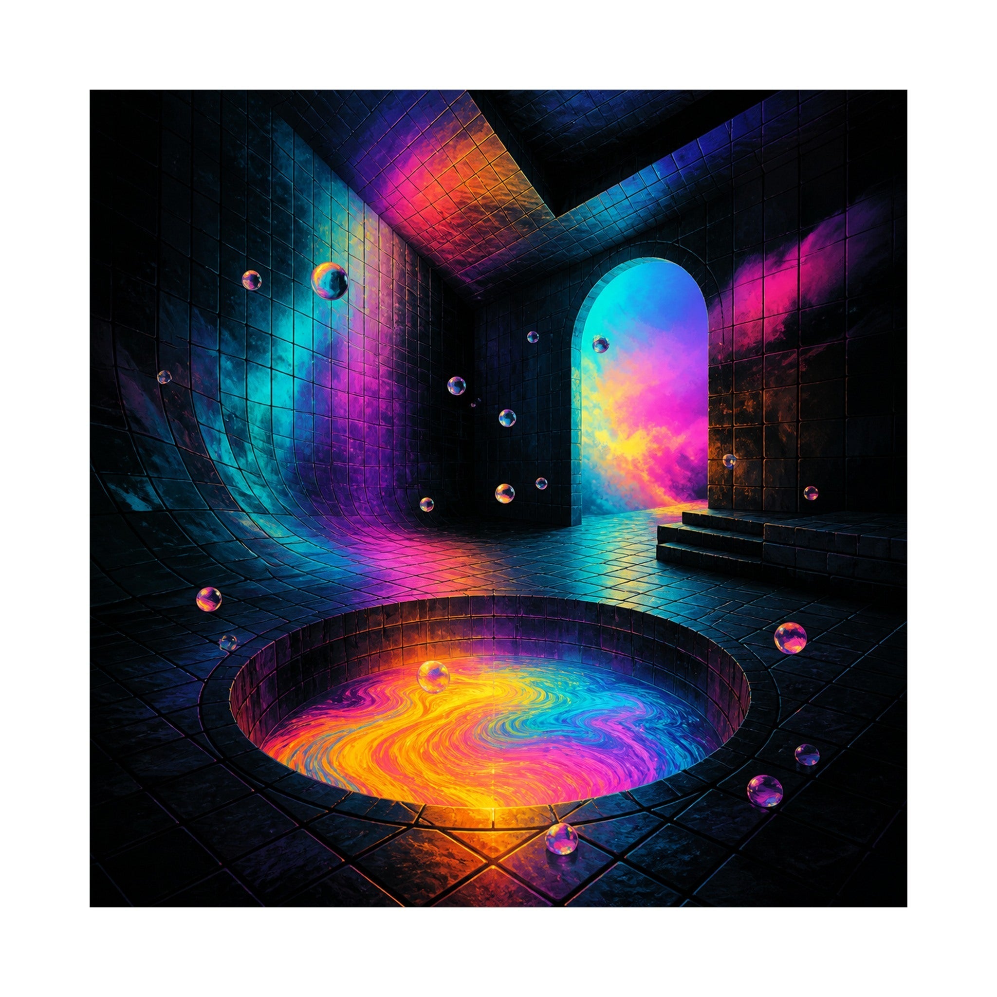 Liminal Colorwell original psychedelic art print on a clean white background