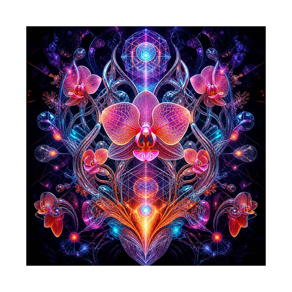 Orchid Signal Array original psychedelic art print on a clean white background