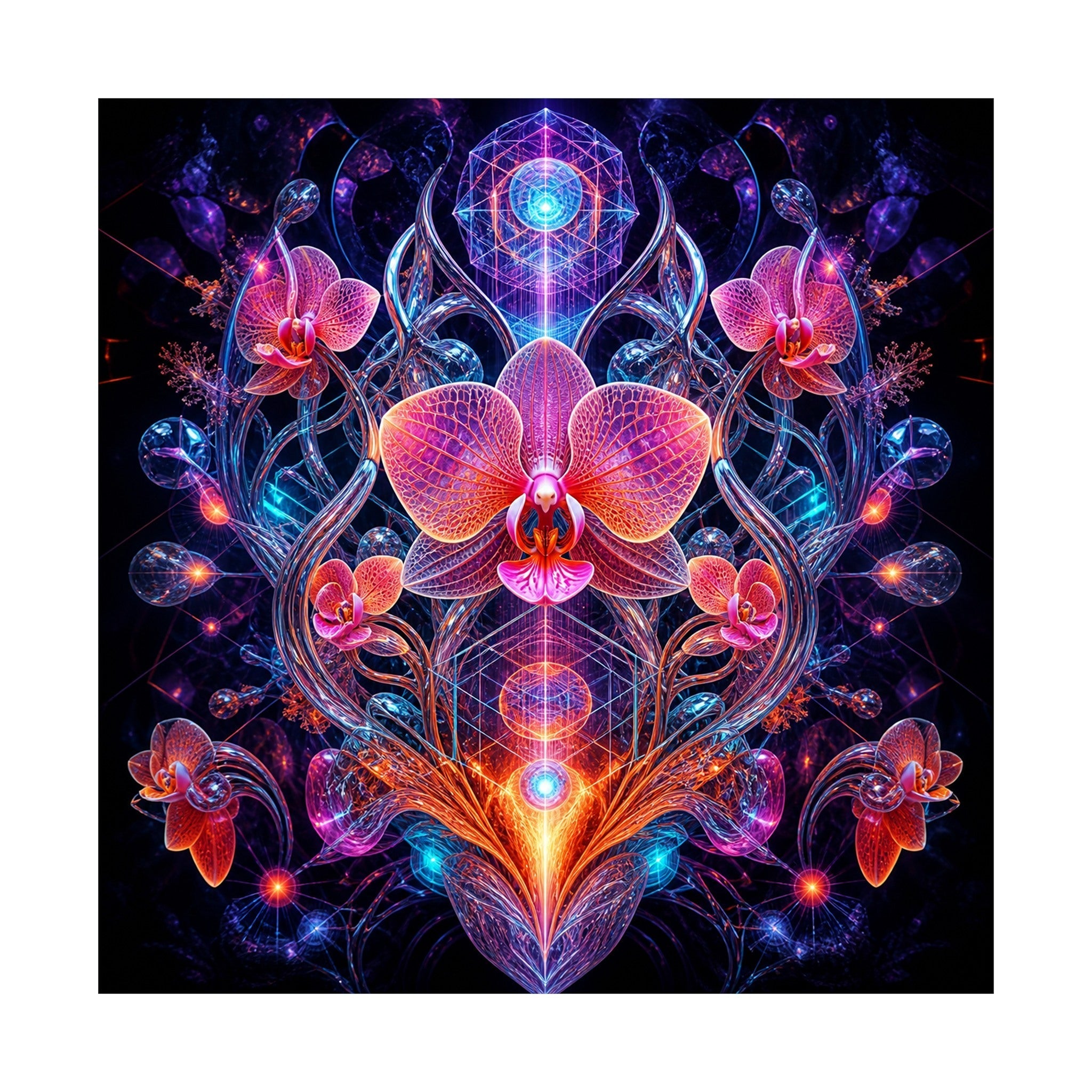Orchid Signal Array original psychedelic art print on a clean white background