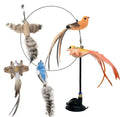 pouncestick suction cup cat feather toy