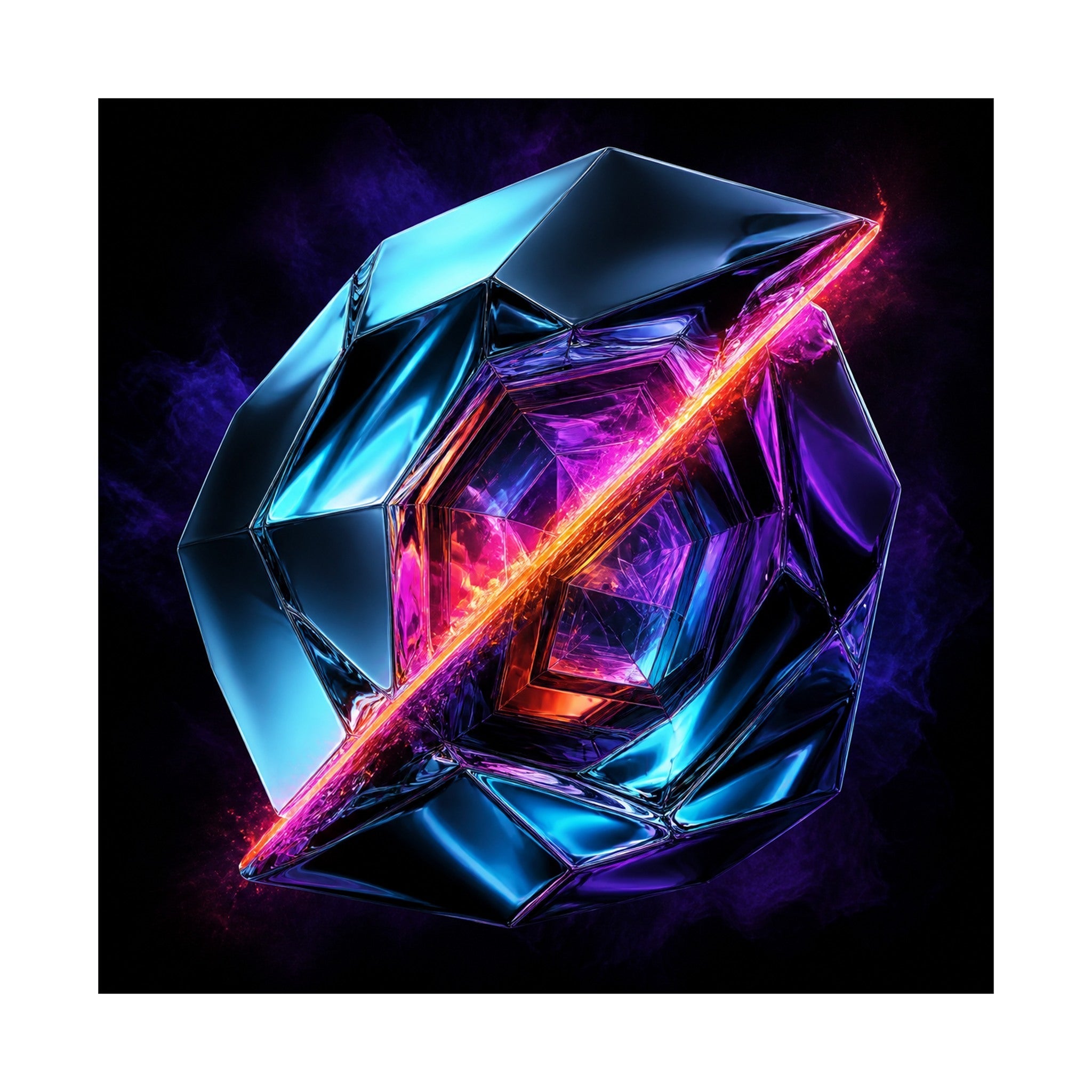 Prismatic Scar original psychedelic art print on a clean white background
