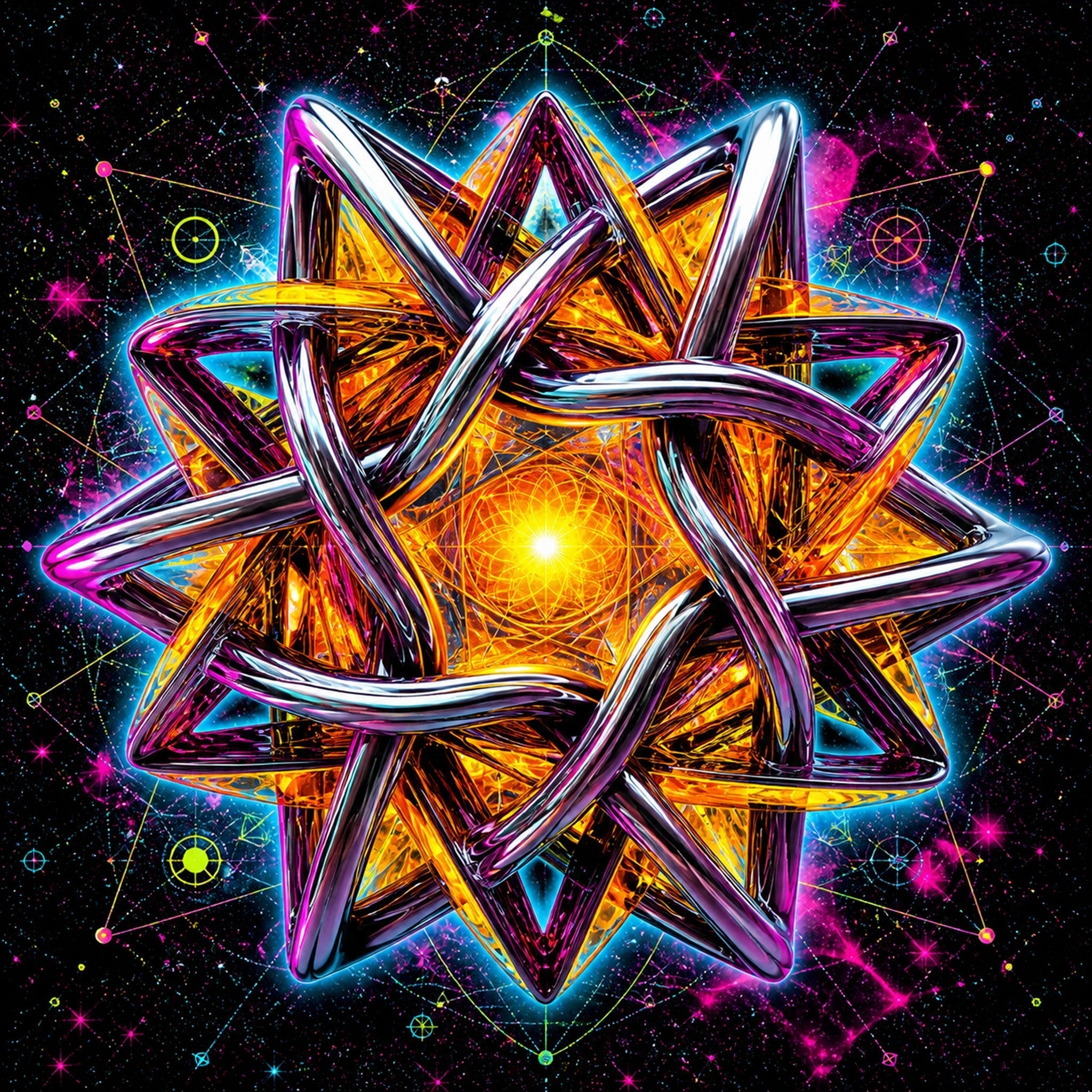 Close-up of the original TrendTap artwork Solaris Knot