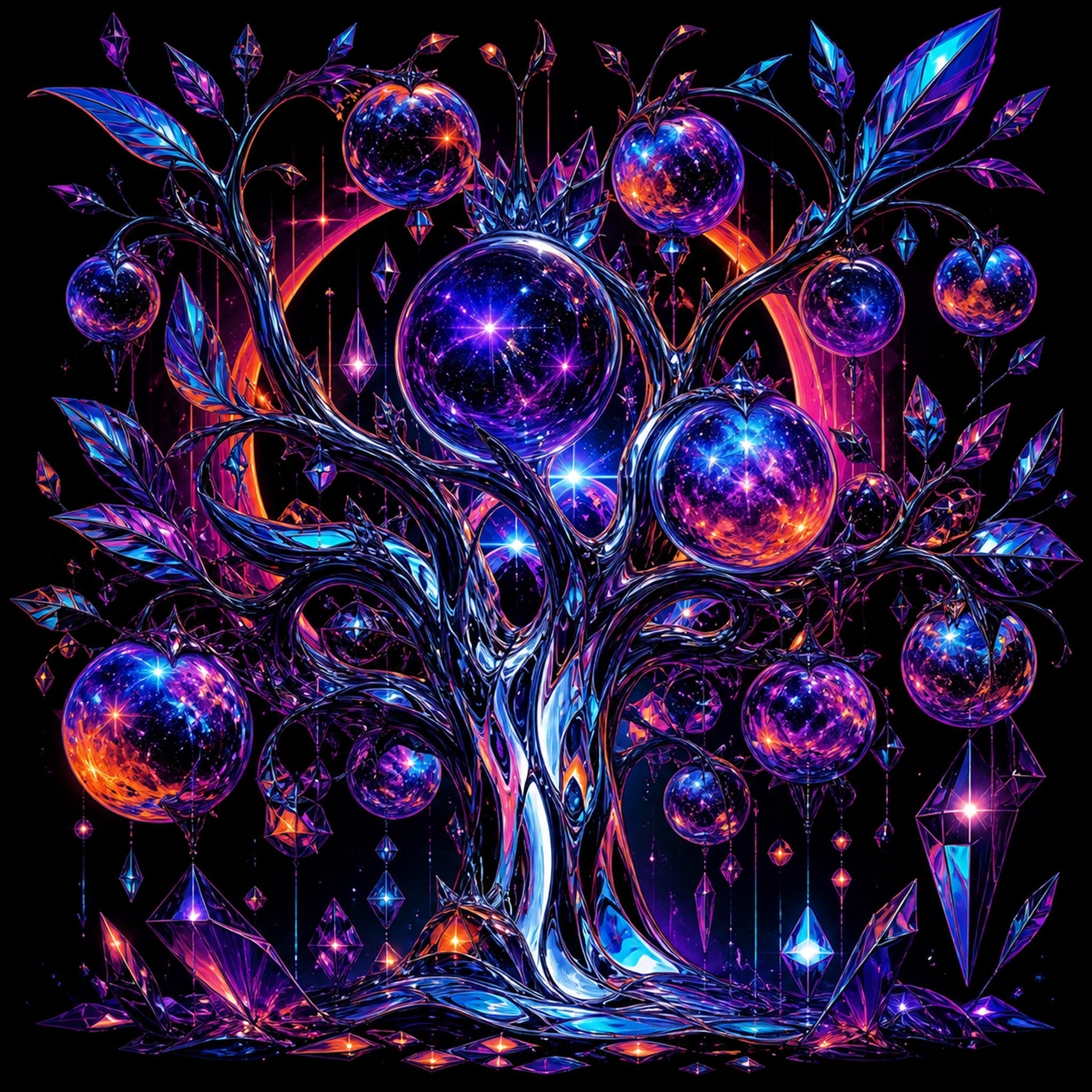 Close-up of the original TrendTap artwork Stroboscopic Orchard
