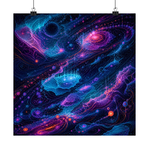 Abyssal Coordinate Bloom original TrendTap art print displayed with binder clips