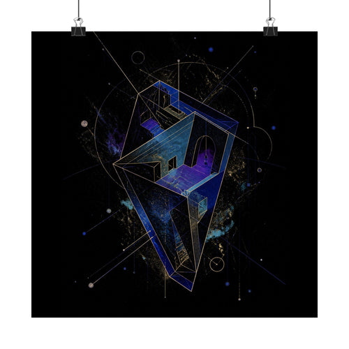 Astral Foldhouse original TrendTap art print displayed with binder clips