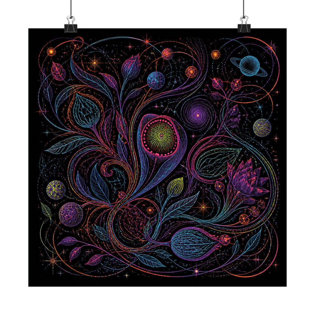 Astral Ink Tangle original TrendTap art print displayed with binder clips